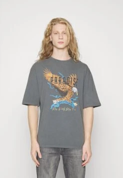 YOURTURN Unisex - T-Shirt Print - Mottled Black