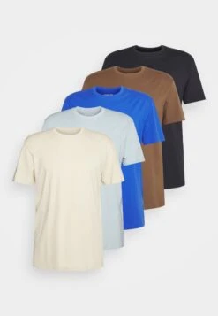 YOURTURN Unisex 5 Pack - T-Shirt Basic - Light Blue/Blue/Stone -Yourturn 36ac9d56f3284287817f767068469cf1