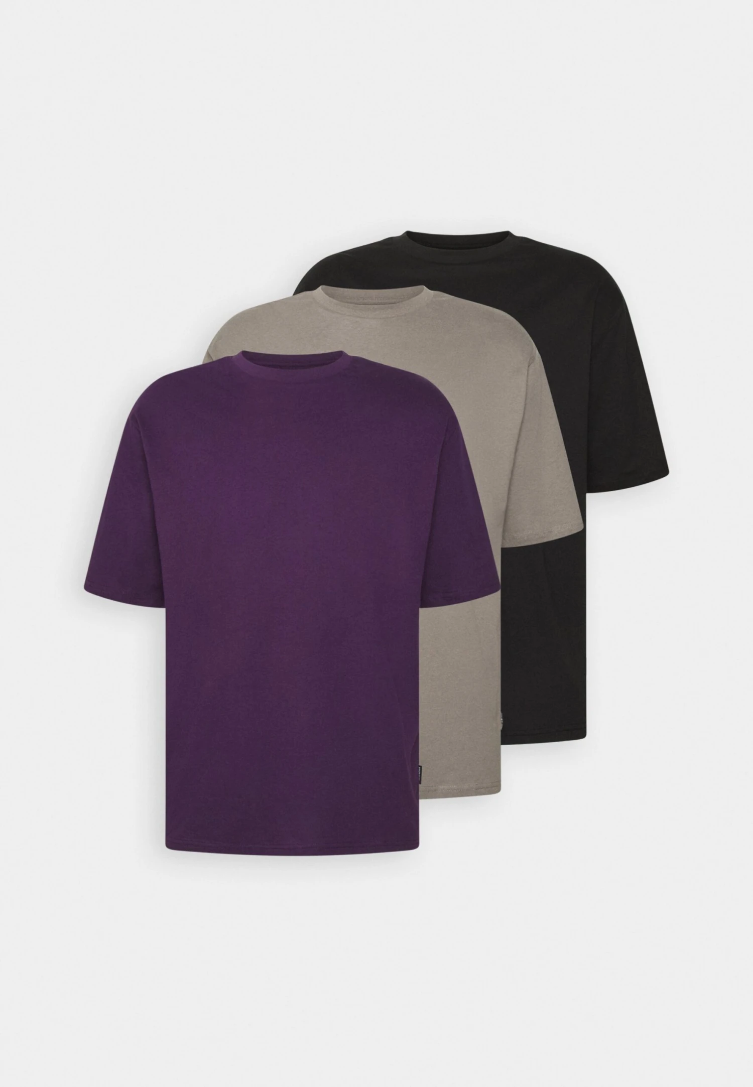 YOURTURN 3Pack Unisex - T-Shirt Basic - Grey/Purple/Black 8 YOURTURN 3Pack Unisex - T-Shirt Basic - Grey/Purple/Black - Afbeelding 6