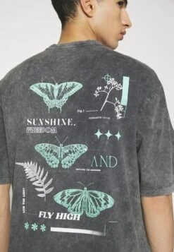 YOURTURN Unisex - T-Shirt Print - Mottled Black -Yourturn 85777c824c2640959cc9b8fb1bb33069