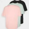 YOURTURN 3Pack Unisex - T-Shirt Basic - Black/Pink/Green