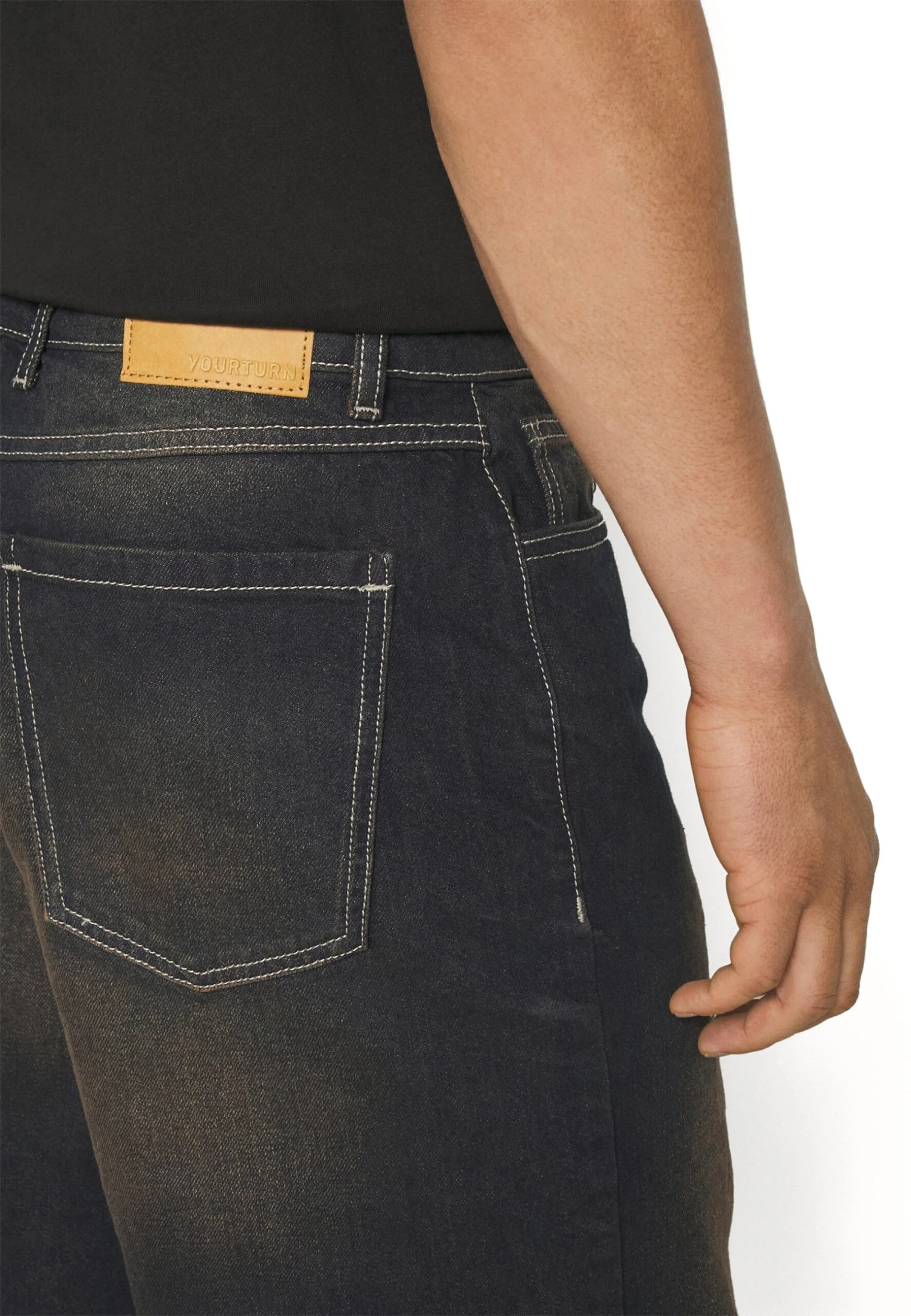 YOURTURN Unisex - Jeansshort - Dark Blue Denim 9 YOURTURN Unisex - Jeansshort - Dark Blue Denim - Afbeelding 7