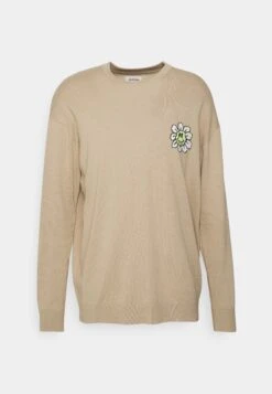 YOURTURN Crewneck With A Flower - Trui - Beige -Yourturn d4257cdb440247a68158075ba029f34e