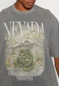 YOURTURN Nevada Wash Graphic Tee Washed - T-Shirt Print - Charcoal 11 YOURTURN Nevada Wash Graphic Tee Washed - T-Shirt Print - Charcoal -Yourturn e829ada2811949e7b41756f8833b261a