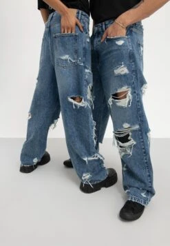 YOURTURN Unisex - Relaxed Fit Jeans - Light Blue Denim -Yourturn f02b5a86a60a43f285c66bf0972136a0