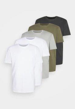 YOURTURN Unisex 5 Pack - T-Shirt Basic - White/Olive /Black -Yourturn fd0cb44c209a4deebcd571033de05bdb